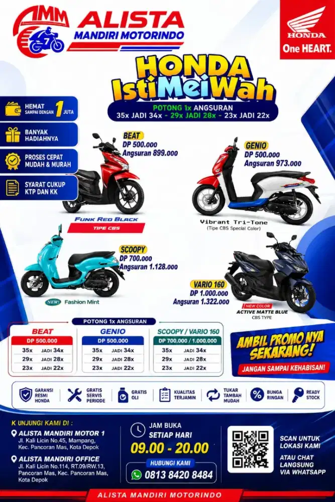 DP Mulai 400 Beat Sporty CBS 2026 CASH & KREDIT