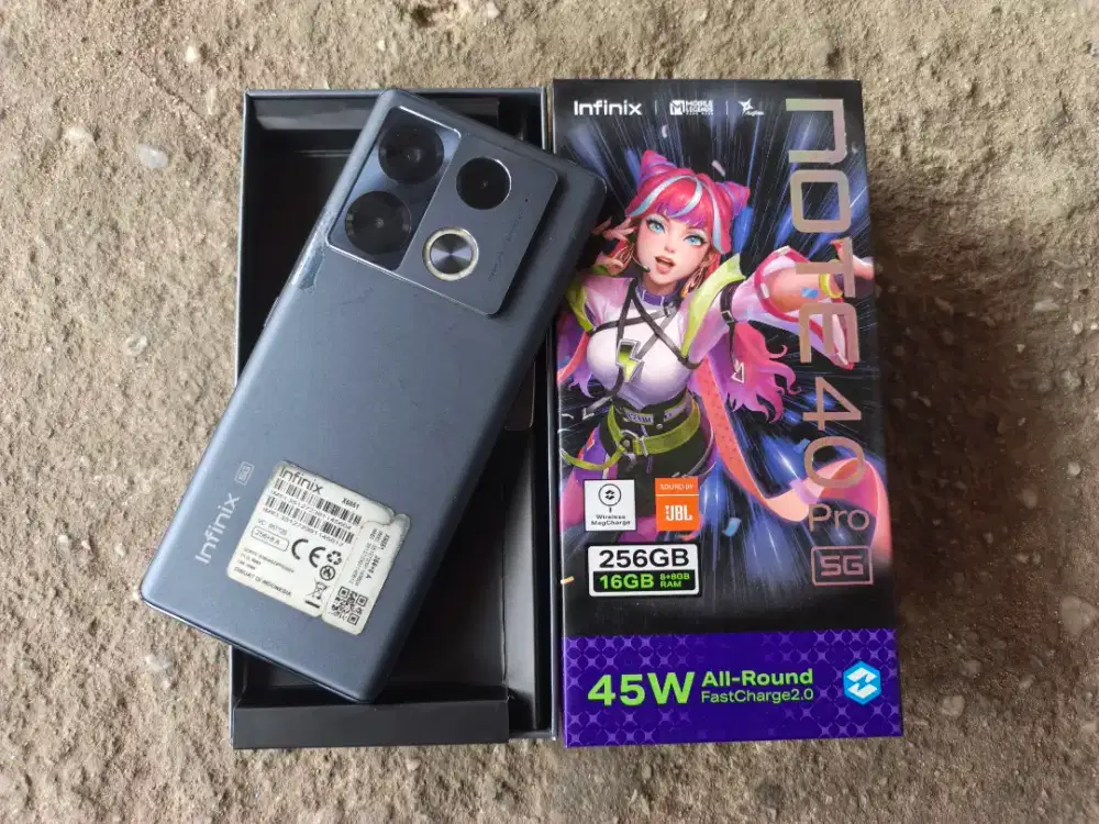 Infinix note 40 pro 5G Ram 8/256Gb ( hp kotak) minus layar retak