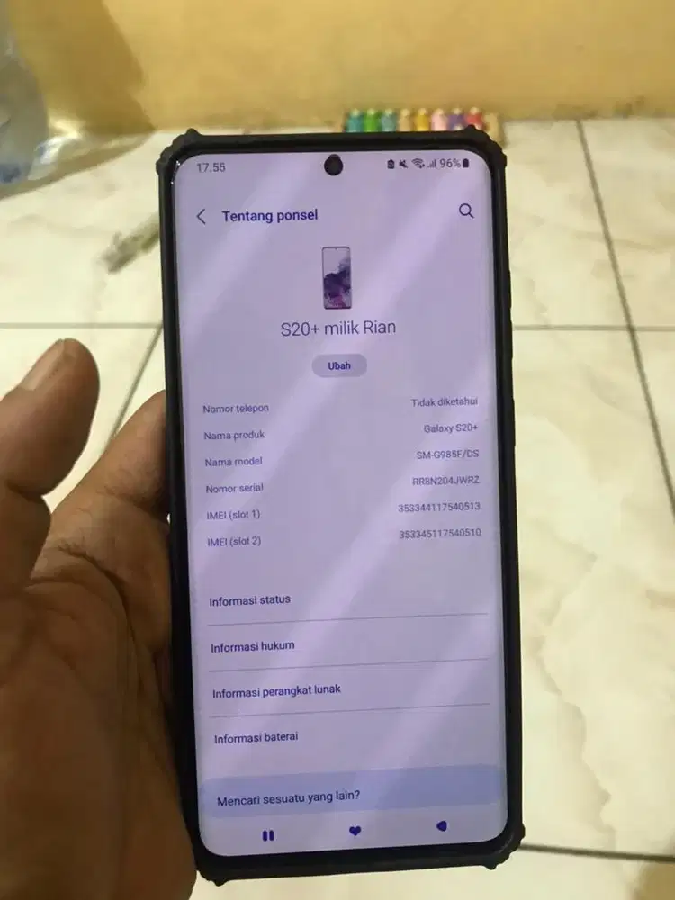 samsung S20+ 8/128 resmi sein