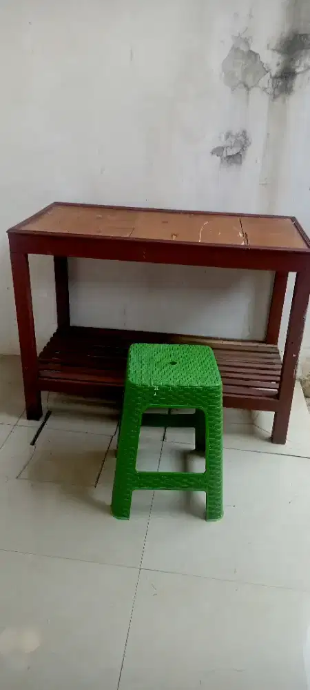 Meja + Bangku Lok Depok Sawangan Pasir putih