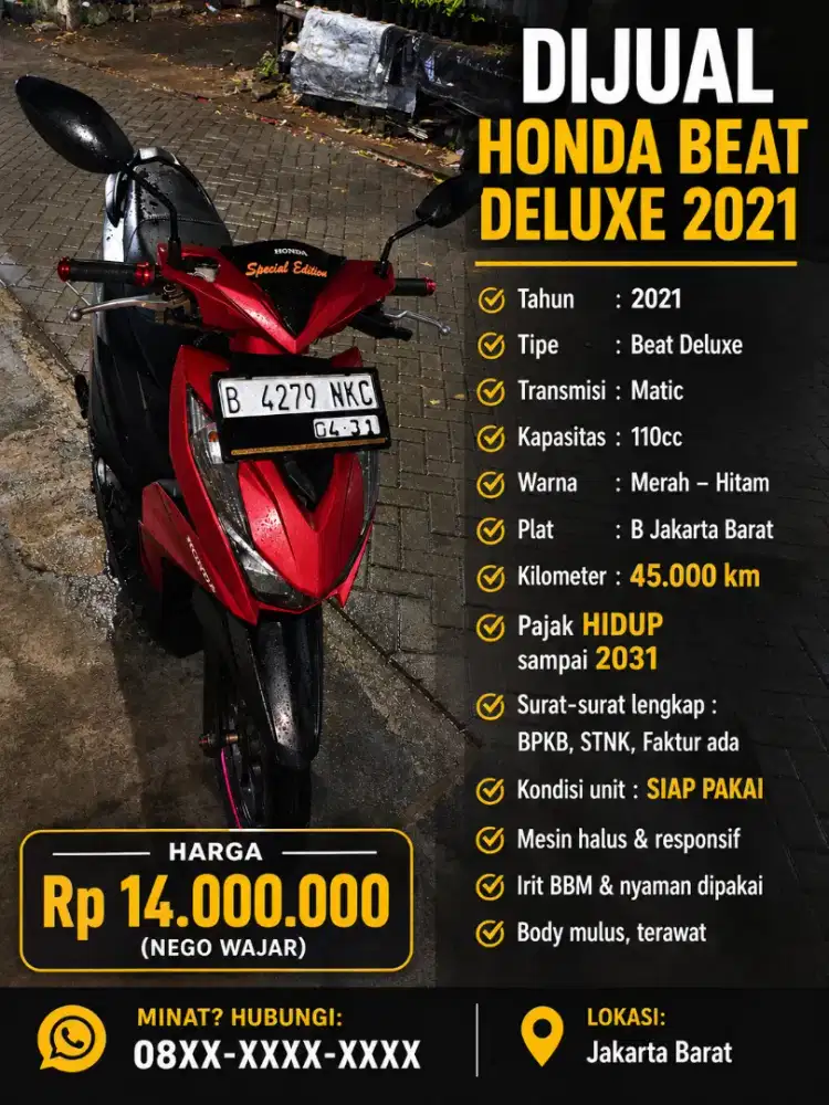 HONDA BEAT DELUX 2021