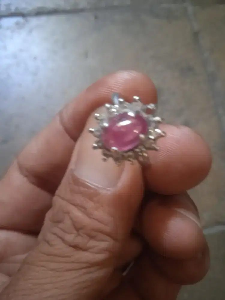 Ruby ring perak tebal