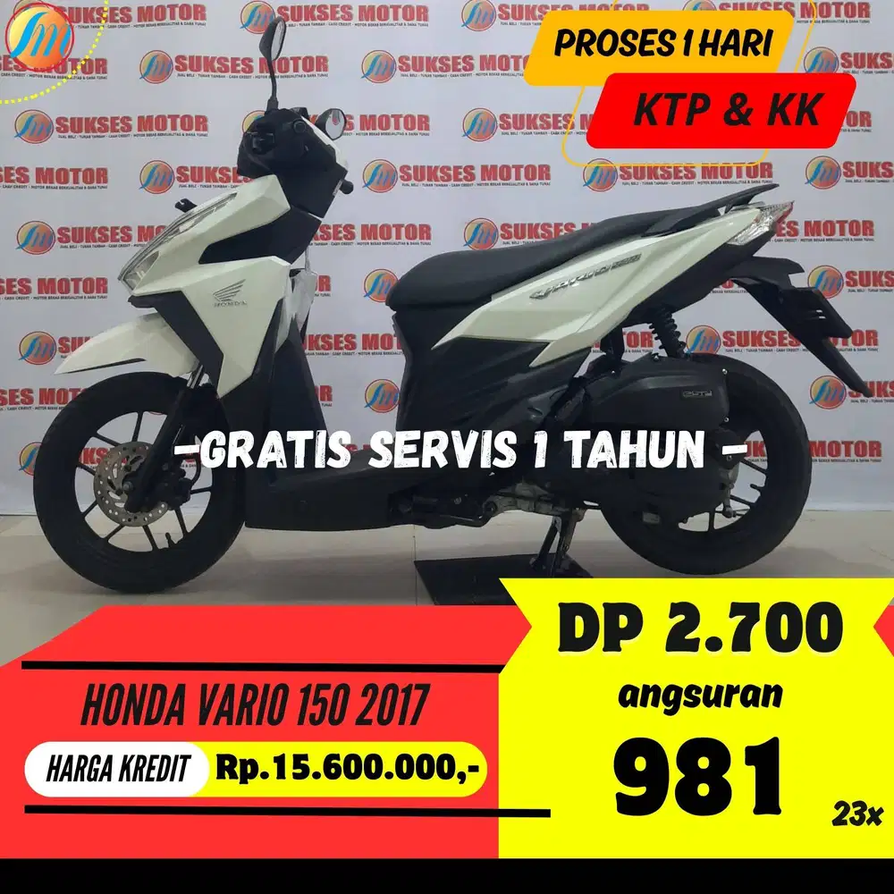 JUAL CEPAT HONDA VARIO 150 2017 CASH KREDIT SEKEN BERGARANSI