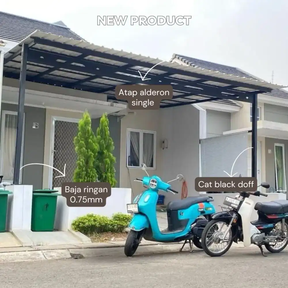 Kanopi/carport baja ringan atap alderon single