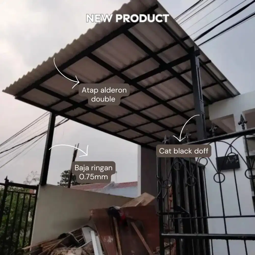 Kanopi/carport baja ringan atap alderon double