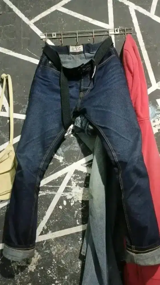 Celana denim red selvedge new