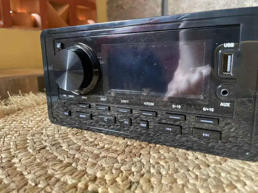 Head Unit Single Din Mobil - USB AUX Radio (Kelengkapan Fullset)