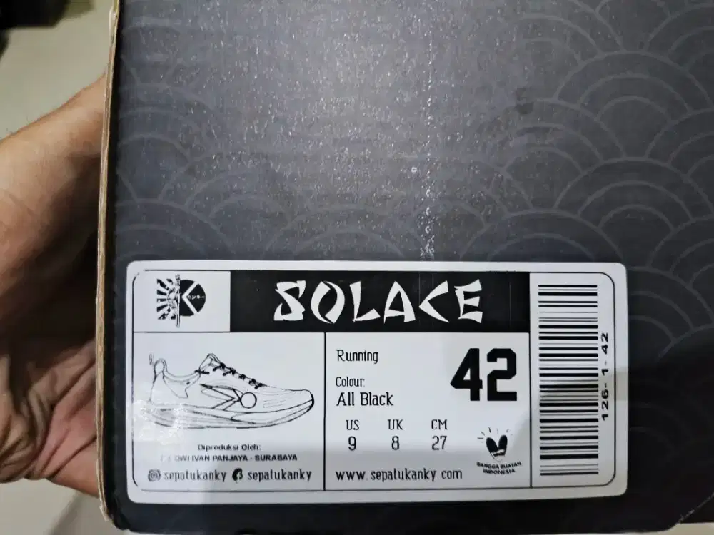 Sepatu kanky soelace all black