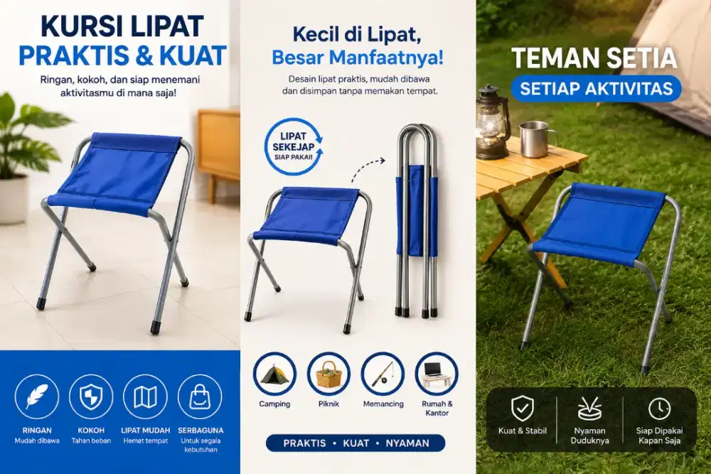 KURSI PORTABEL YANG MUDAH DIBAWA KEMANA-MANA ANTIRIBET