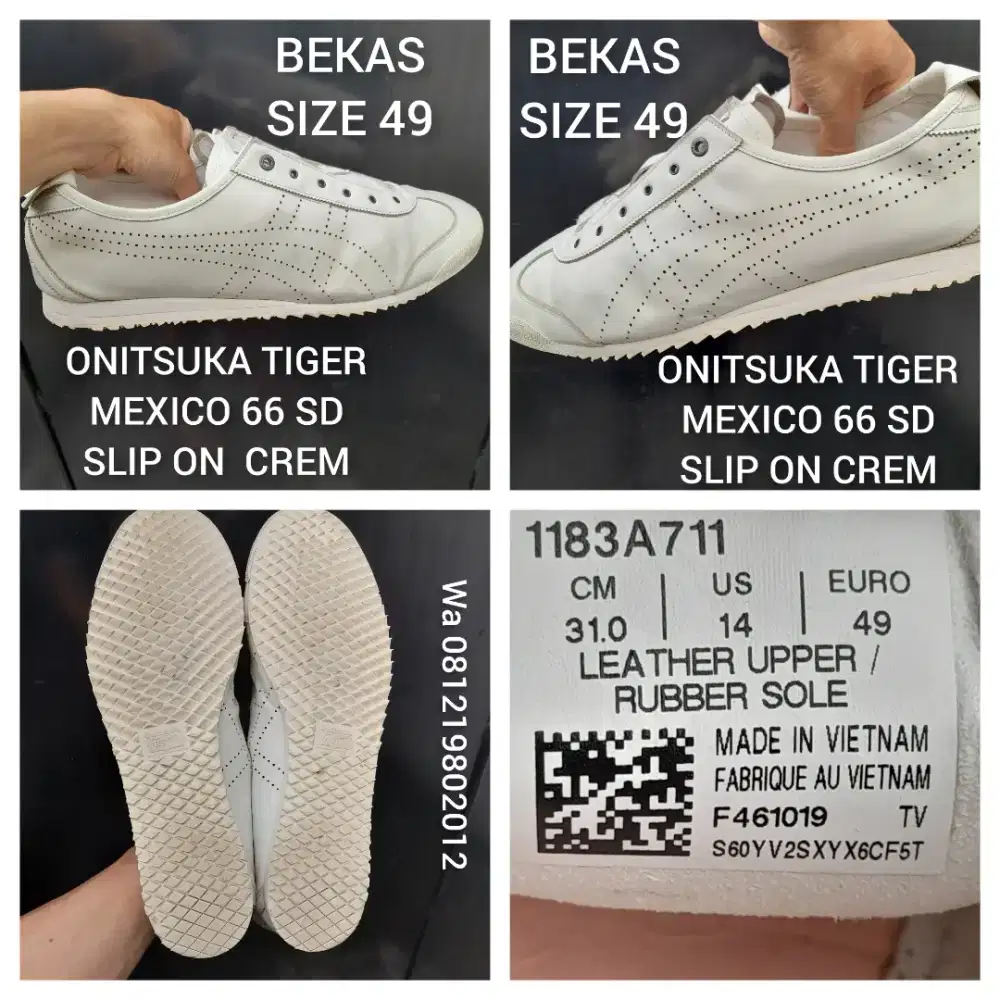 SIZE 49 ONITSUKA KULIT CREM BEKAS
