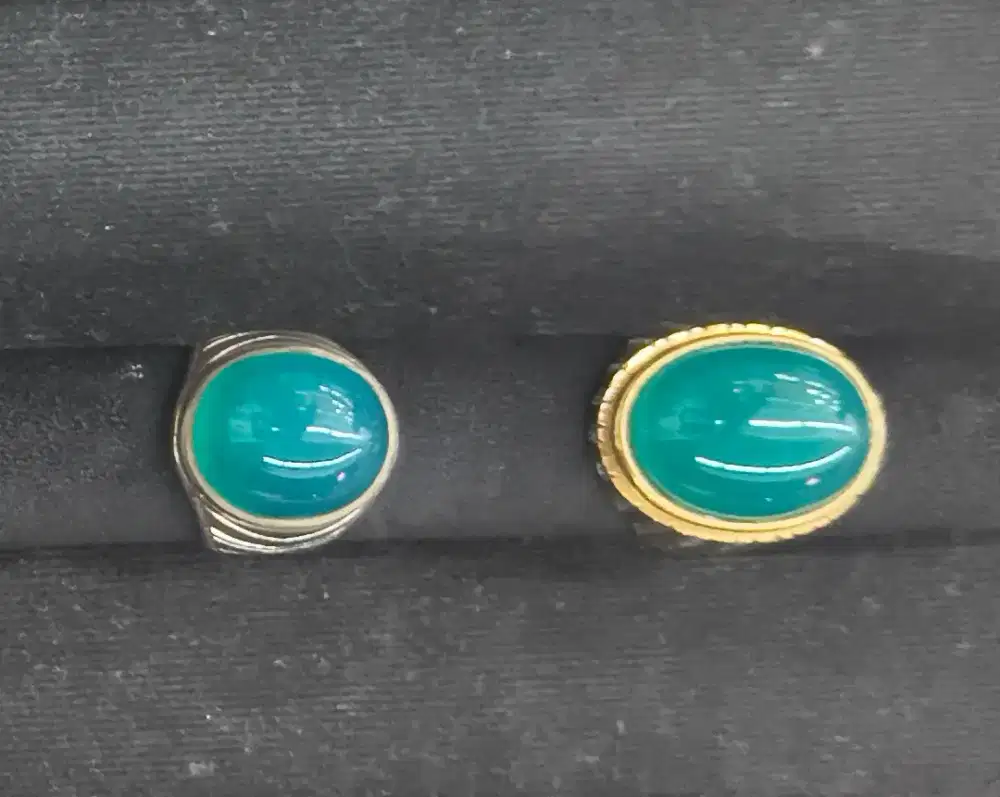 Batu Bacan Doko Super Kristal Original Maluku - Ring Emas & Perak
