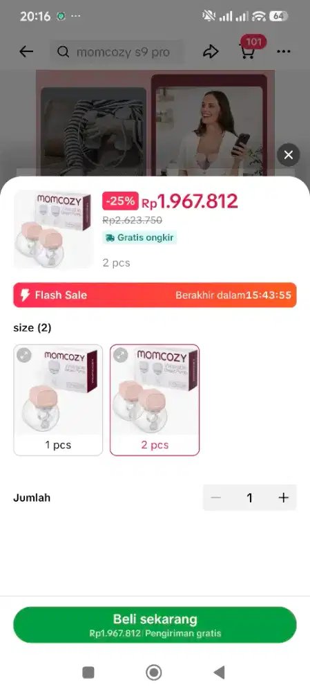 Di jual pumping momcozy S9pro 2Pcs