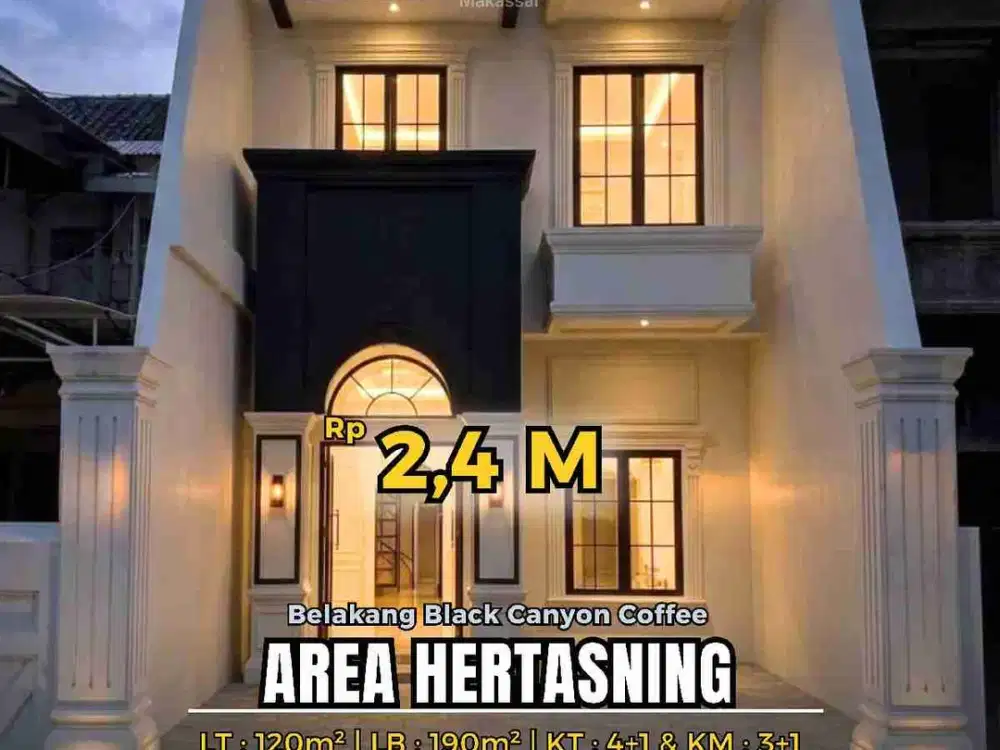 Rumah 2LT 6x20 Hertasning Makassar Dekat Poros Pettarani
