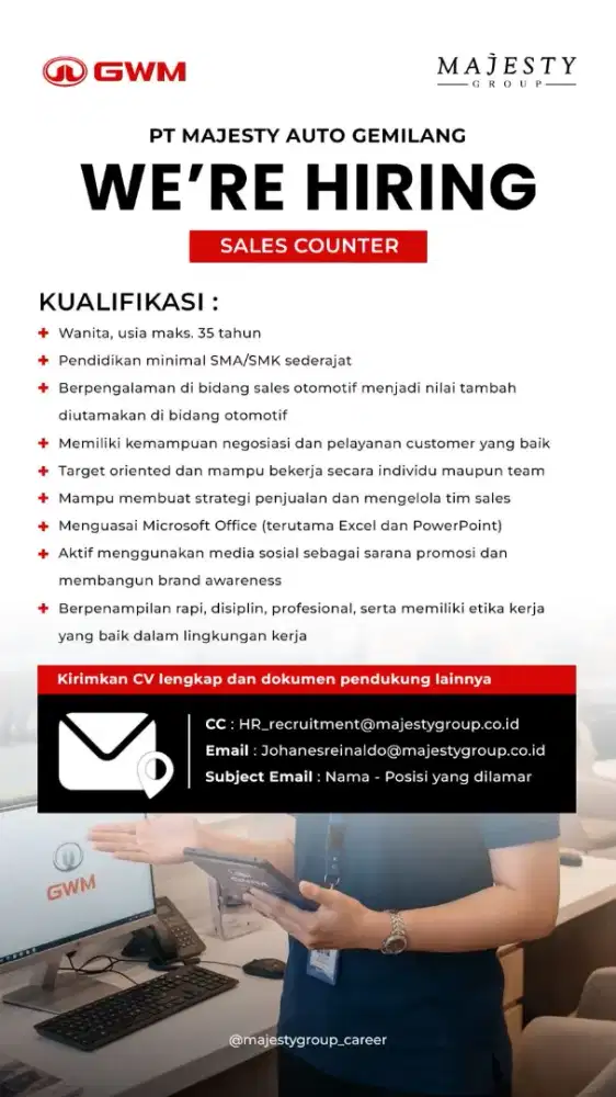 Lowongan Sales Counter