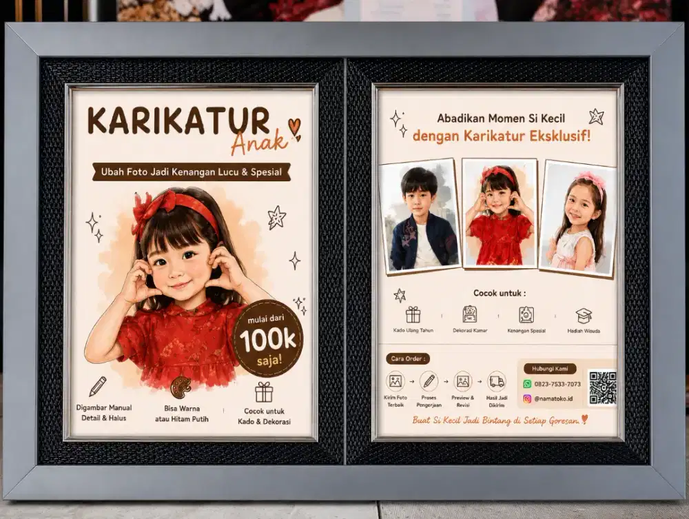 Frame/Bingkai SUSUN 2+Kaca+Foto