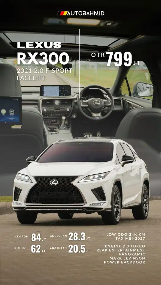 Low Odo! Lexus RX300 F-Sport Facelift 2021 Warranty! Glc200 x3