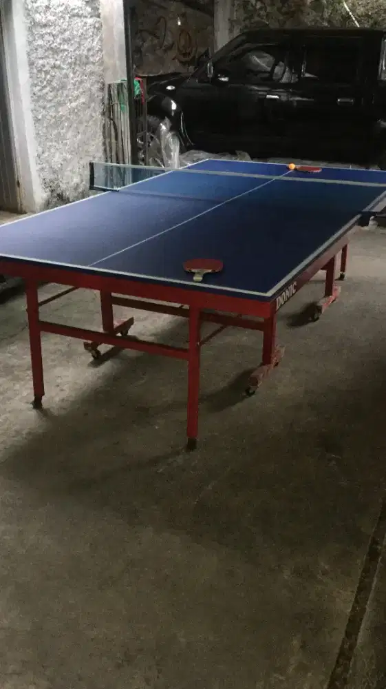 Jual meja tenis/pingpong merek DONIC komplit net,bed dan bola pingpong