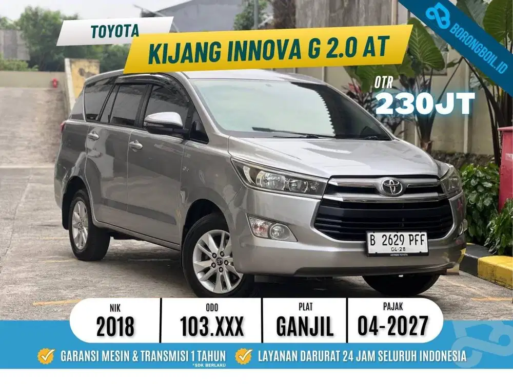 TERMURAH! Toyota Kijang Innova Reborn G 2.0 AT 2018 Silver
