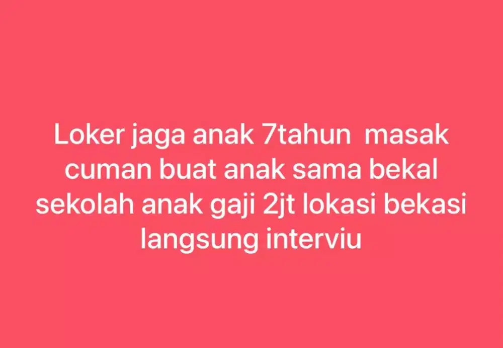 Selama iklan masih ada loker masih ada yuuk buruan DM saya