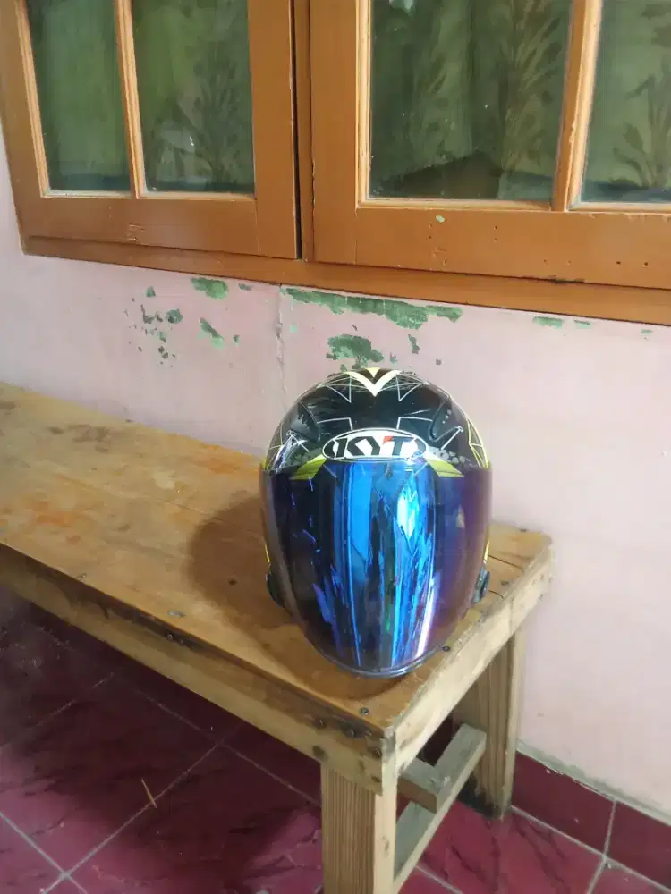 Jual cepa helm KYT galaxy fled Doble visor kc wrn hijau hitam L SNI