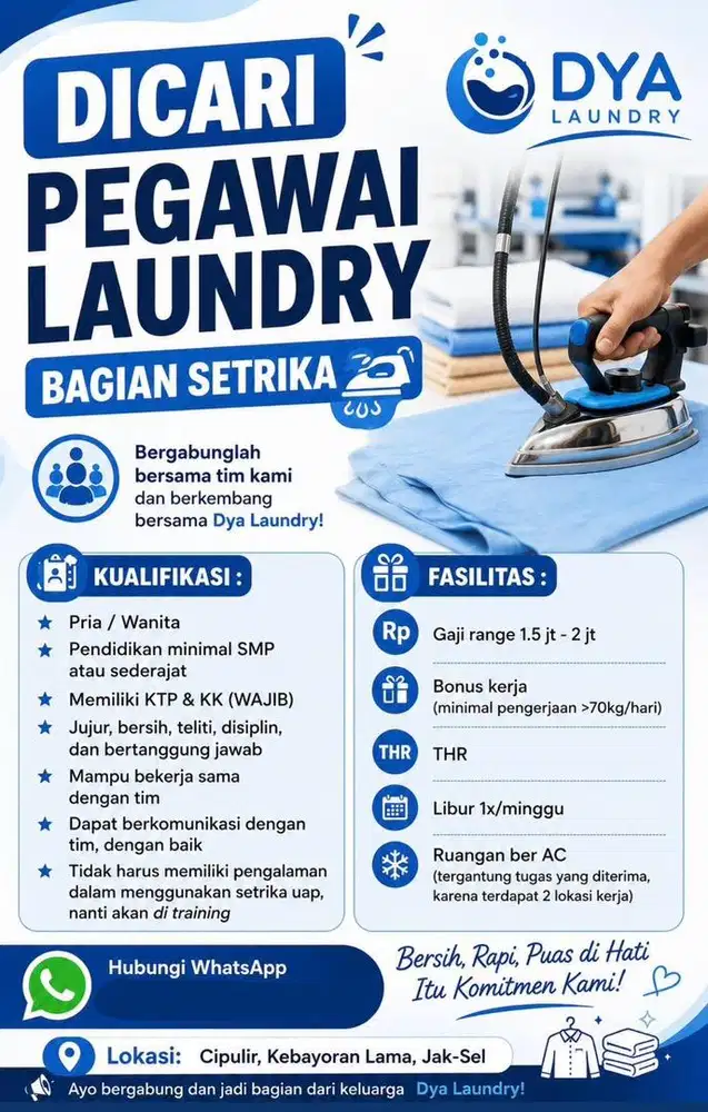 Lowongan kerja jasa setrika