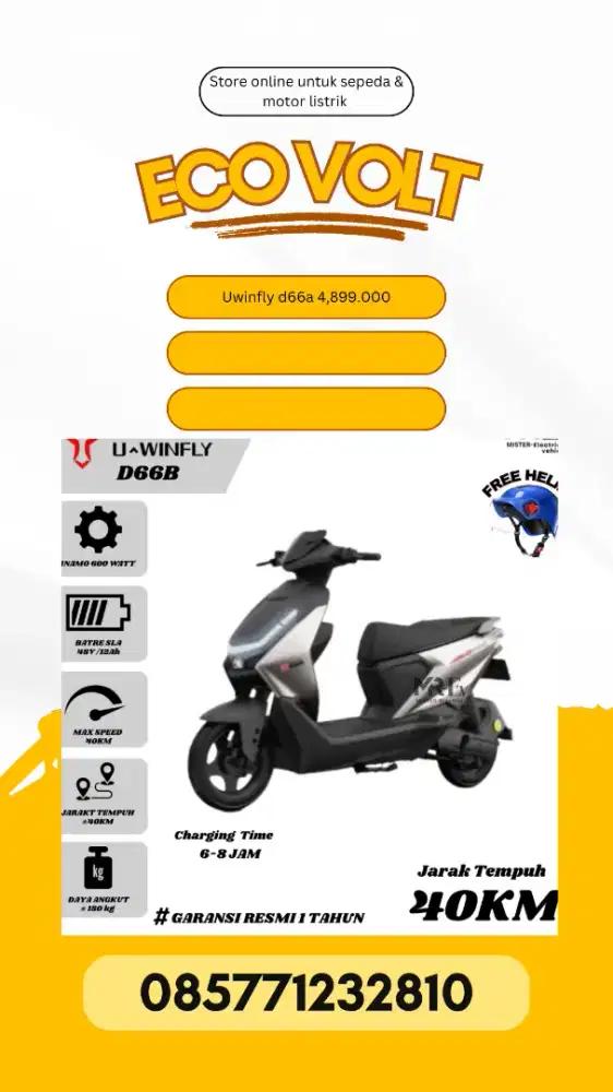 Sepeda listrik type uwinfly d66a
