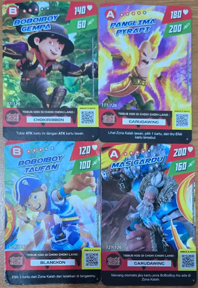 Set 20 Kartu BoBoiBoy Monsta Galaxy