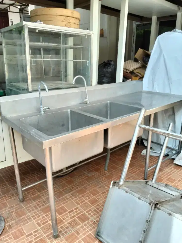 SINK STAINLESS STEEL 200 CM X 75 CM X 85CM