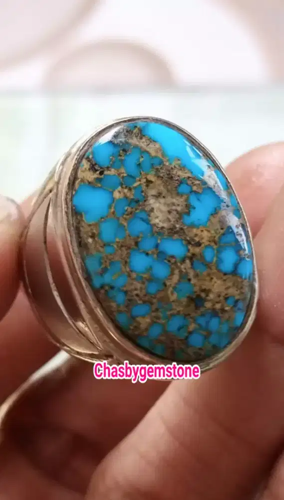 Batu Pirus Persia biru fancy-Pirus Persia serat kura biru fancy