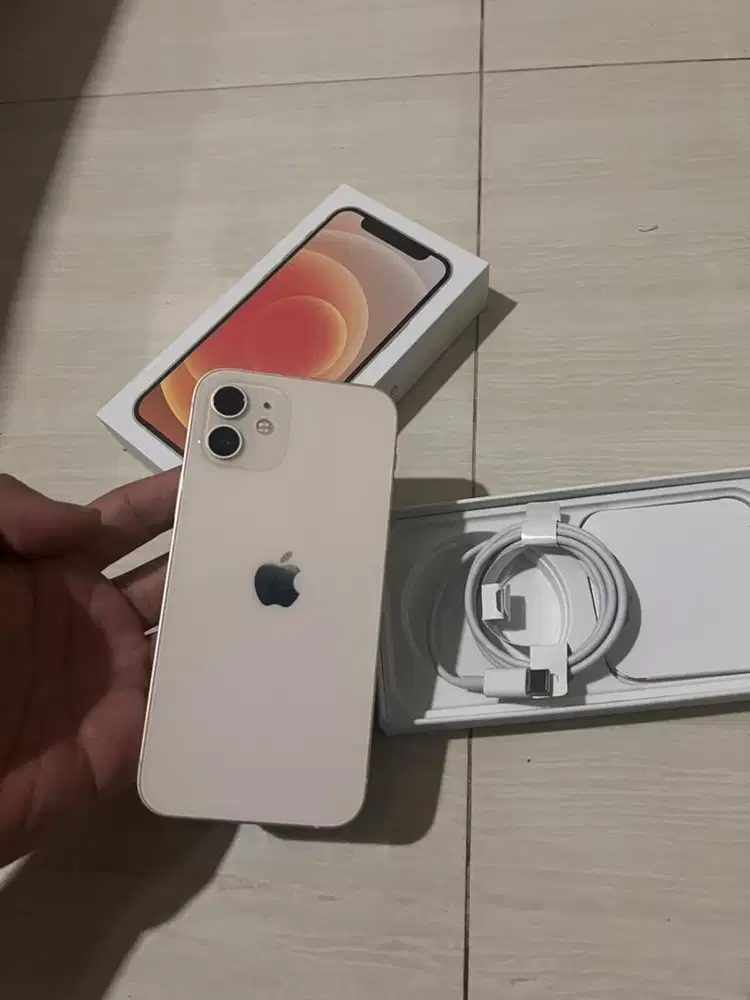 IPHONE 12 PUTIH BIRU 128GB INTER SINYAL AMAN