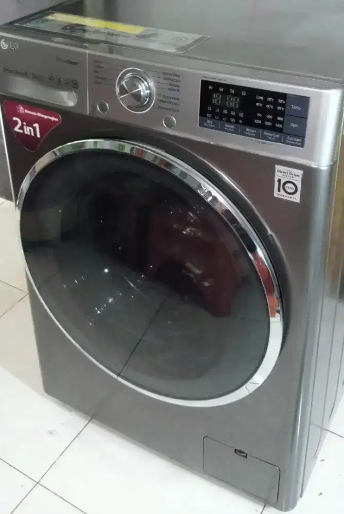 Bu Mesin Cuci Frontloading LG 9/5kg,sdh dryer,bs 100% kering,normal