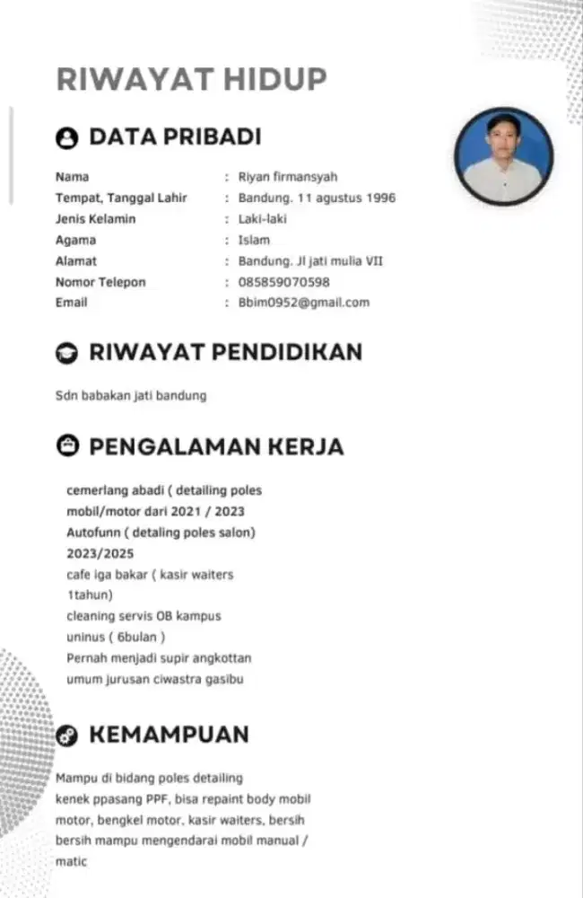 bismillah semoga ada loker disini saya rian sedang mencari kerja r