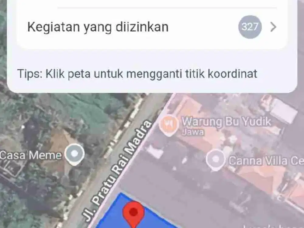 tanah murah jalan utama pantai seseh Badung Bali