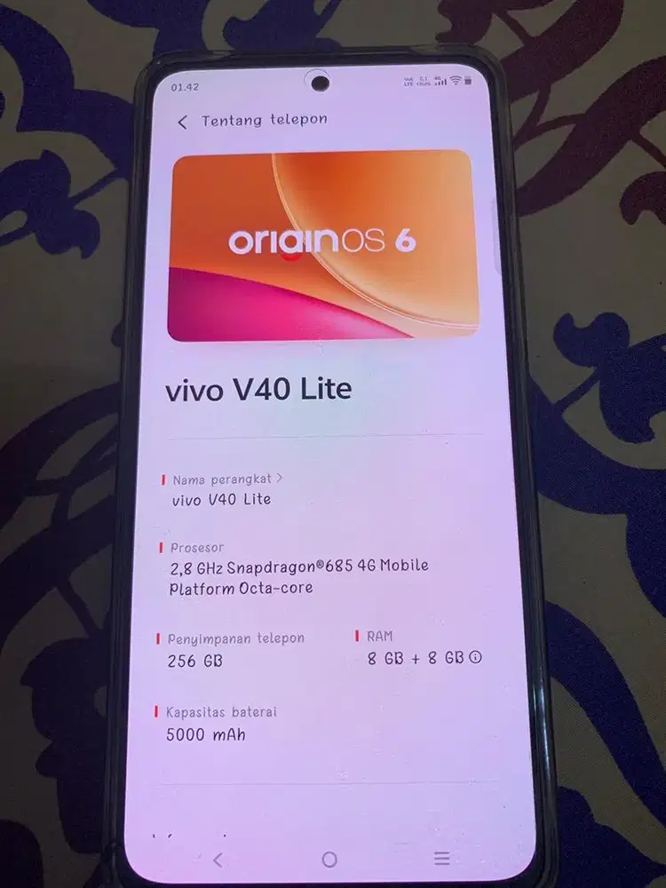 Jual vivo v40 4G 256gb ram8+8gb