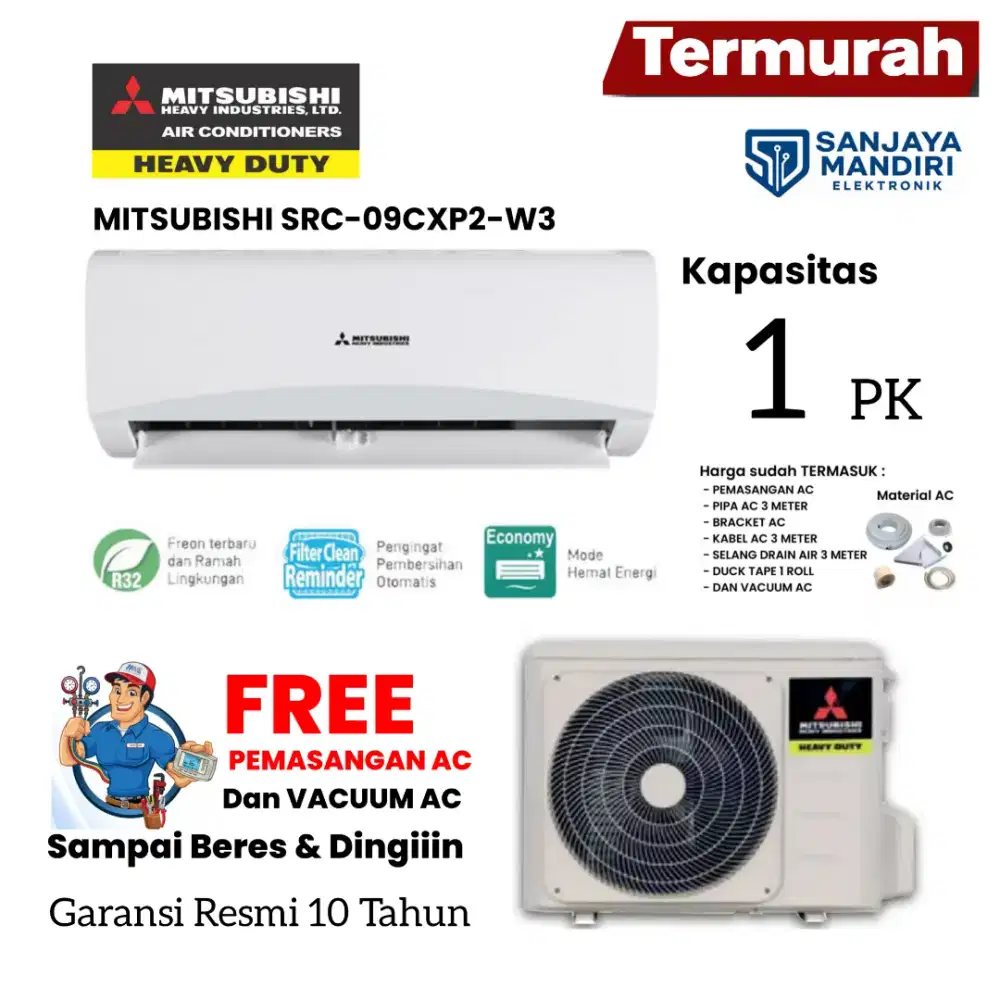 MITSUBISHI AC Split 1 PK  HEAVY INDUSTRIES SRK09CXP2-W3 Super Single