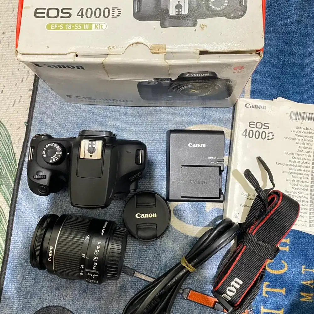 canon eos 4000d lensa kit 18-55mm fullset