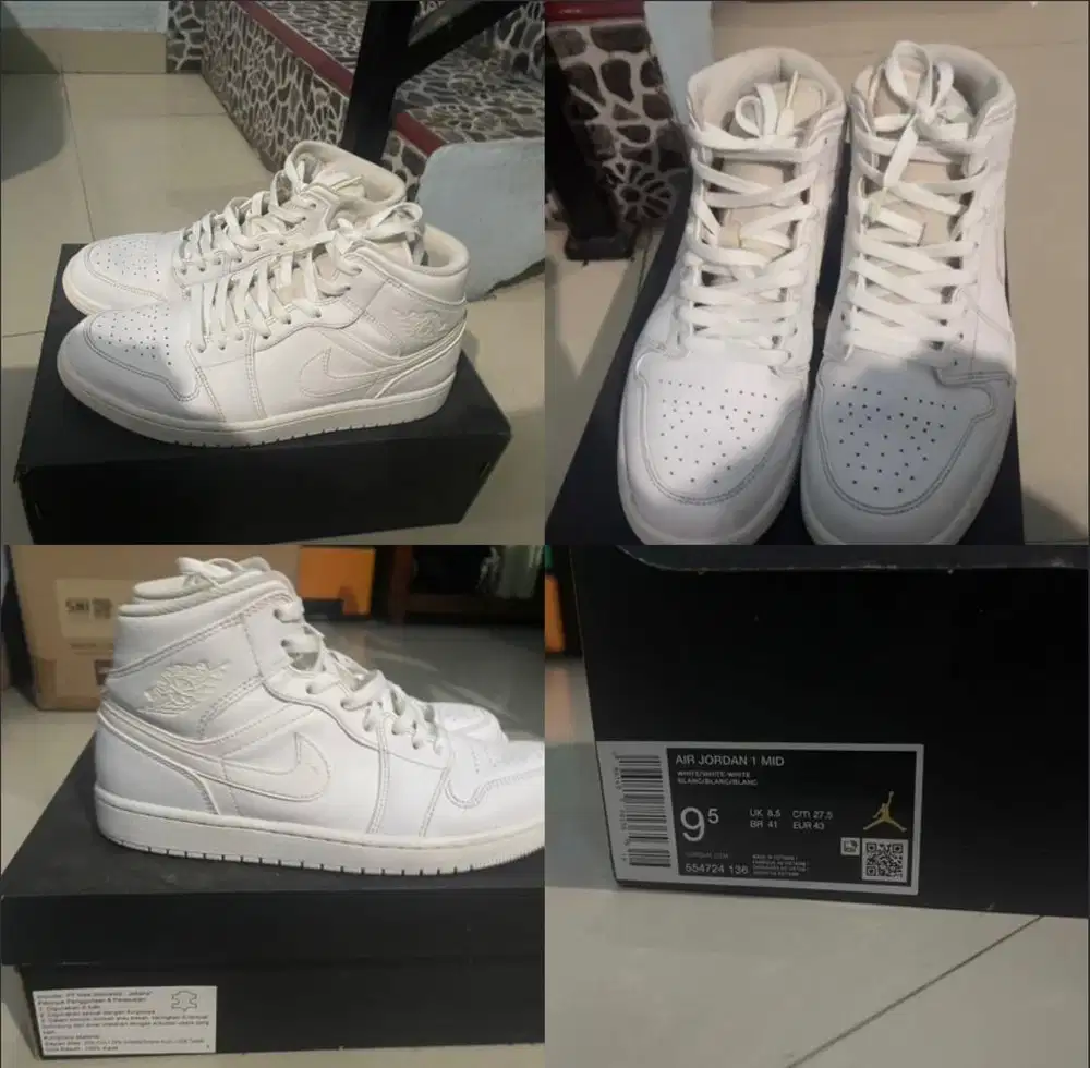 Air Jordan 1 Mid Triple White