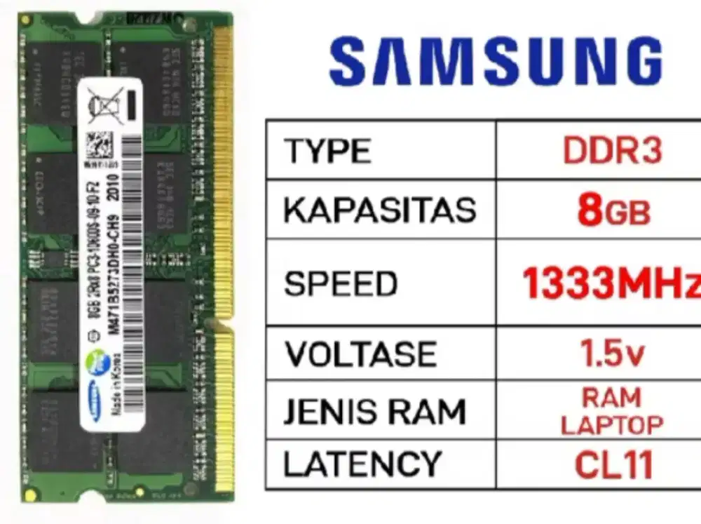 Ram Soddim DDR3 8gb NonL PC1333