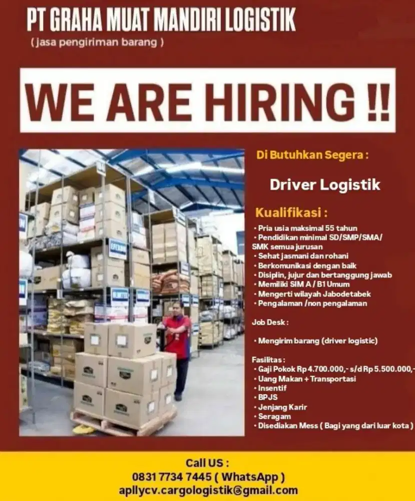 SEGERA DIBUTUHKAN driver atau sopir