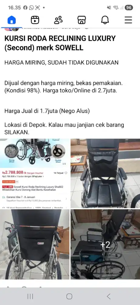 Kursi Roda Luxury Merk Sowell SHA802