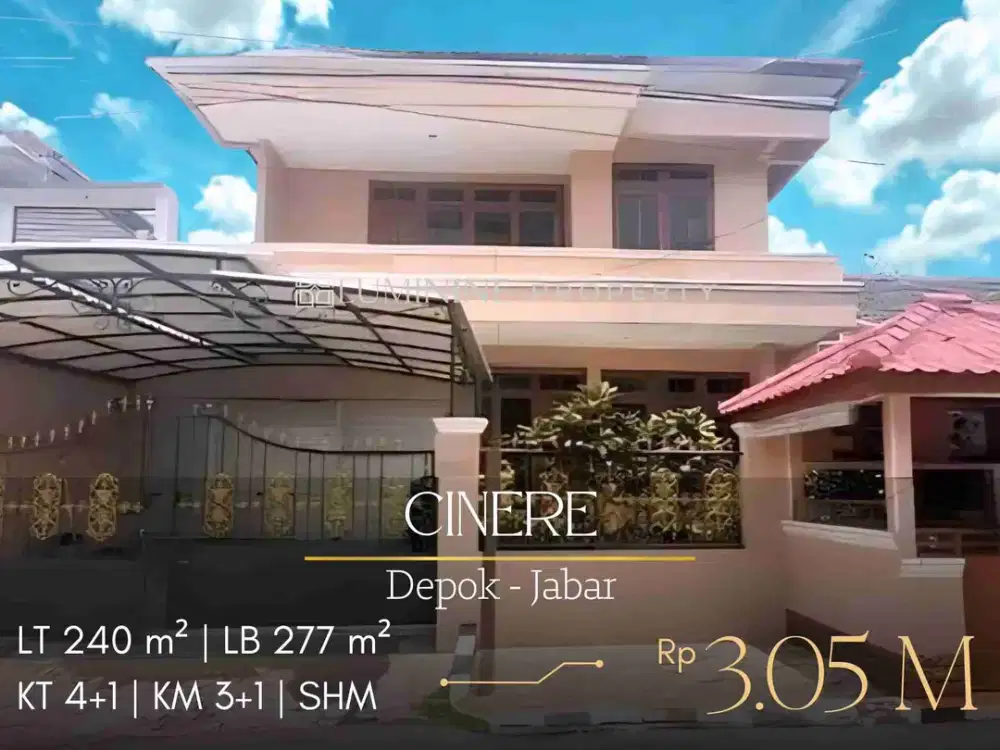 DIJUAL CEPAT,RUMAH MEWAH DEKAT TOL DI CINERE MEGAPOLITAN,BISA KPR