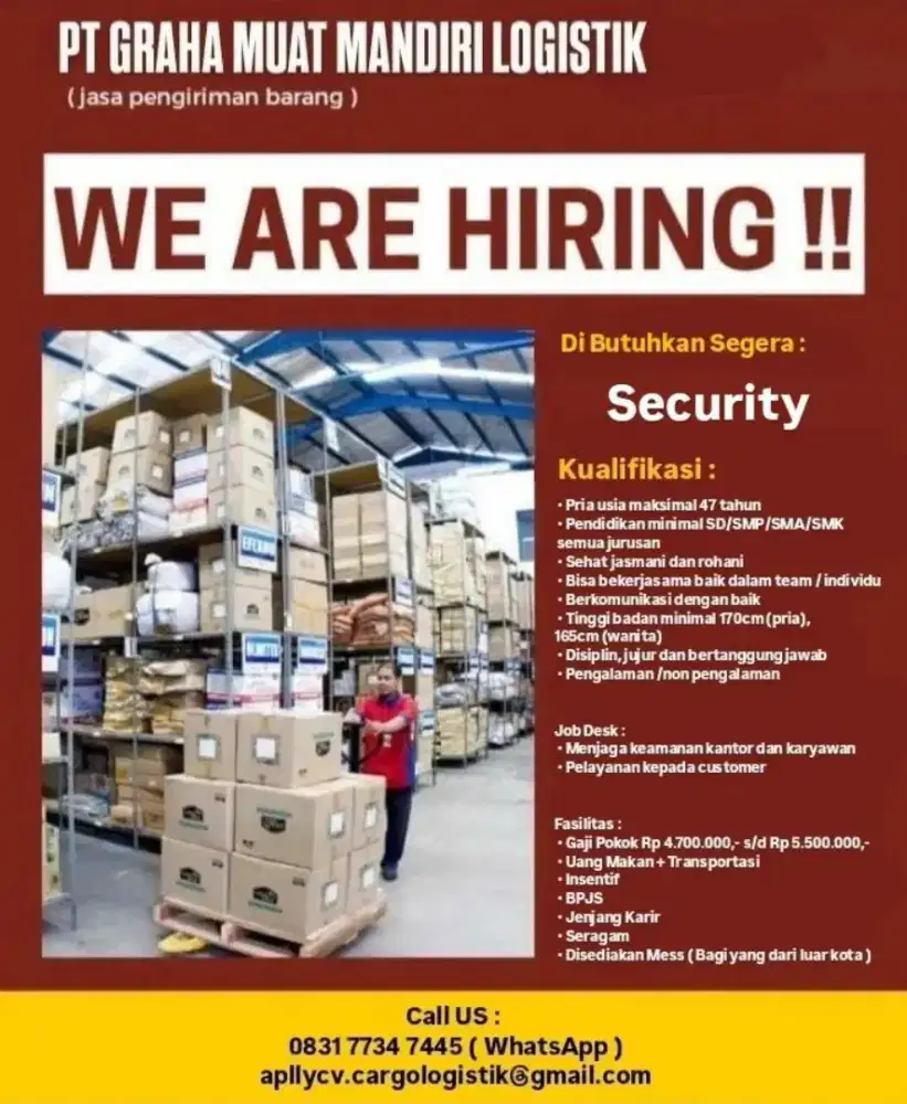 Loker SECURITY KANTOR DAN SECURITY GUDANG