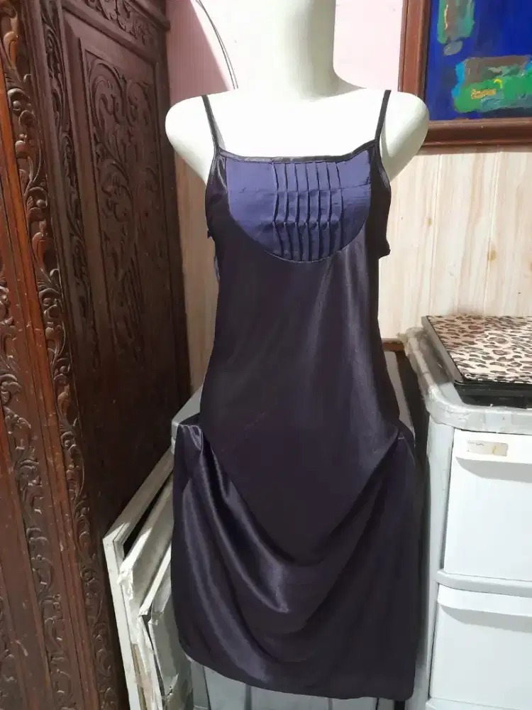 Tanktop dress kaos satin Ld 90