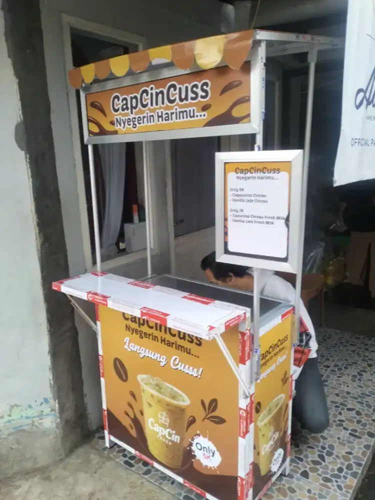 Jual Booth minuman eks cappucino cincau dan cup sealer