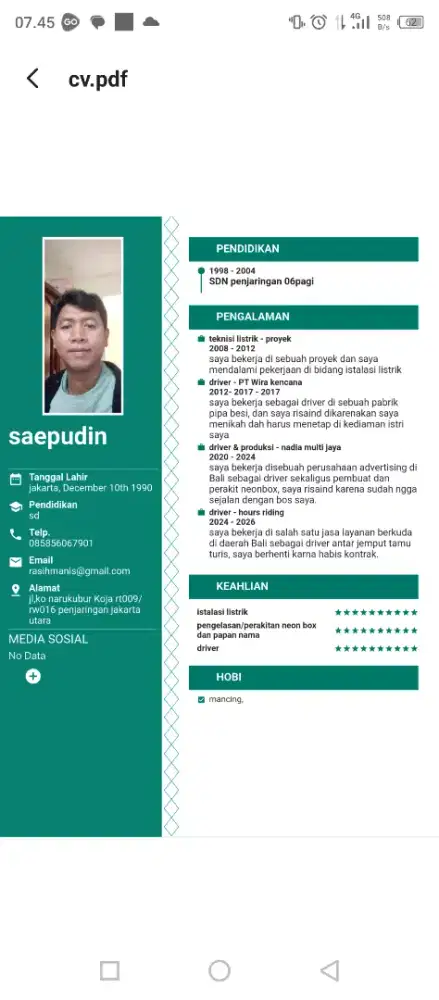 Driver, istalasi listrik, las listrik, rakit neonbox, stiker sanblas