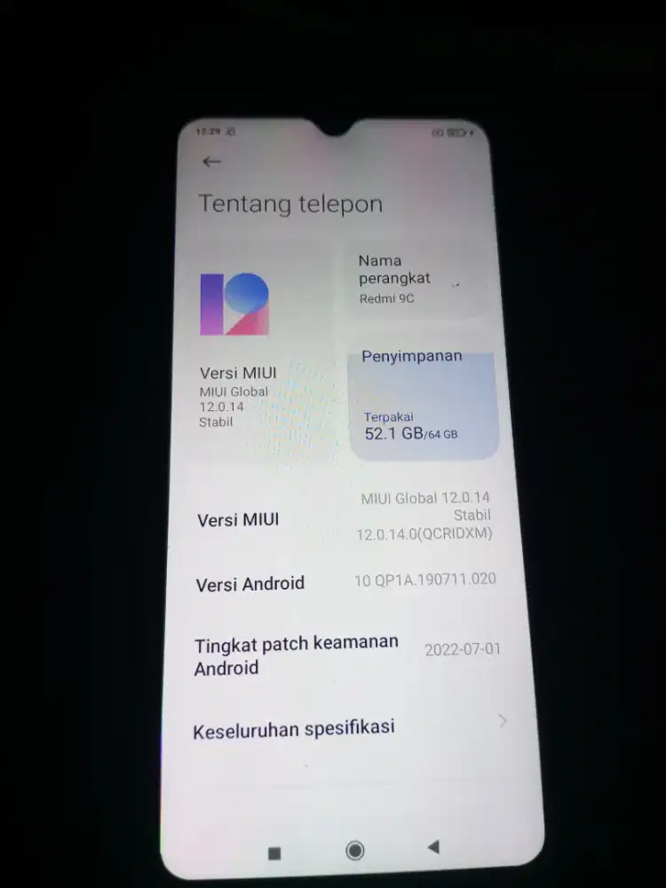 Xiomi redmi 9c ram4 no minus