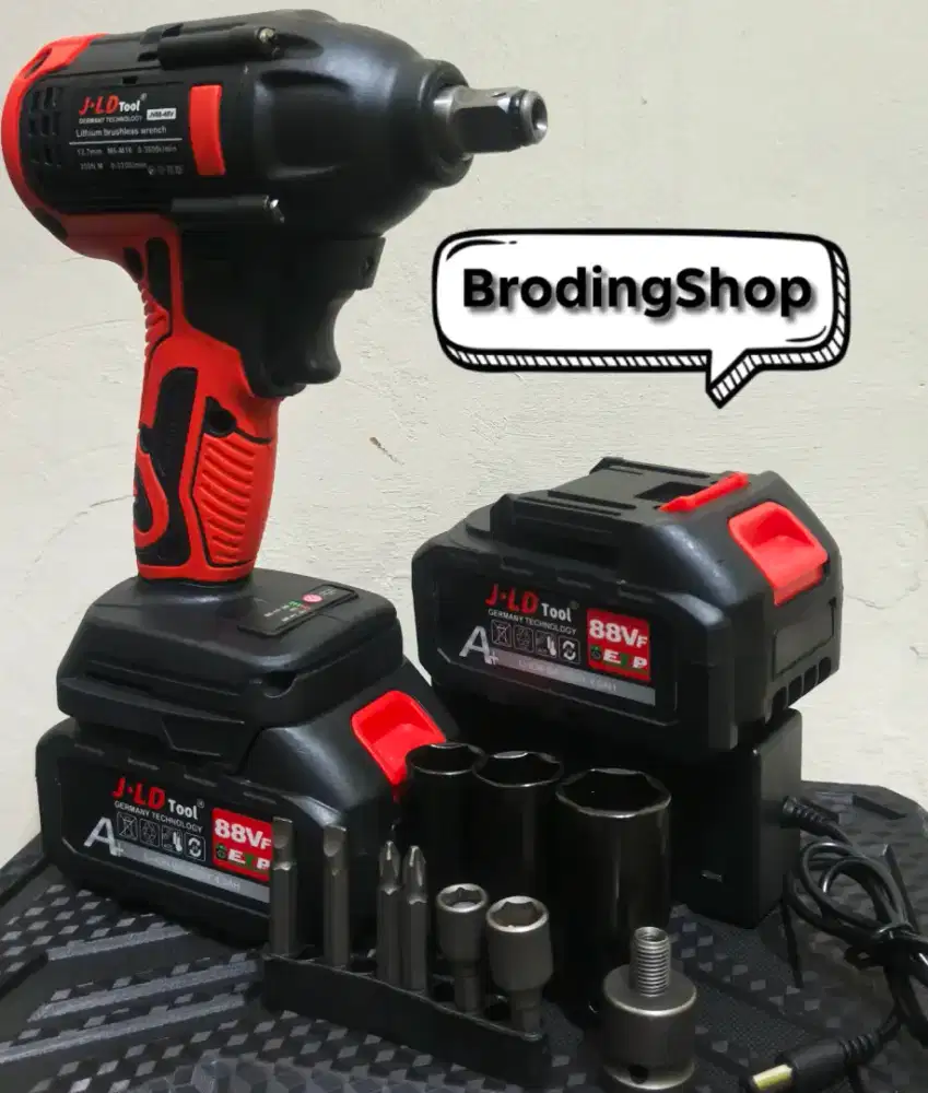 Impact wrench JLD Tool jv88 cordless 2 baterai new fullset