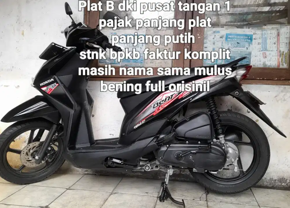 Honda beat F1 2013 type cbs combi break cw asli hitam B dki tangan 1