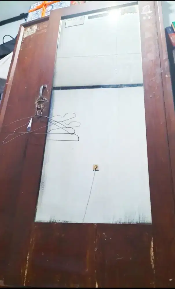 Lemari pakaian kayu jati ukuran 90 cm
