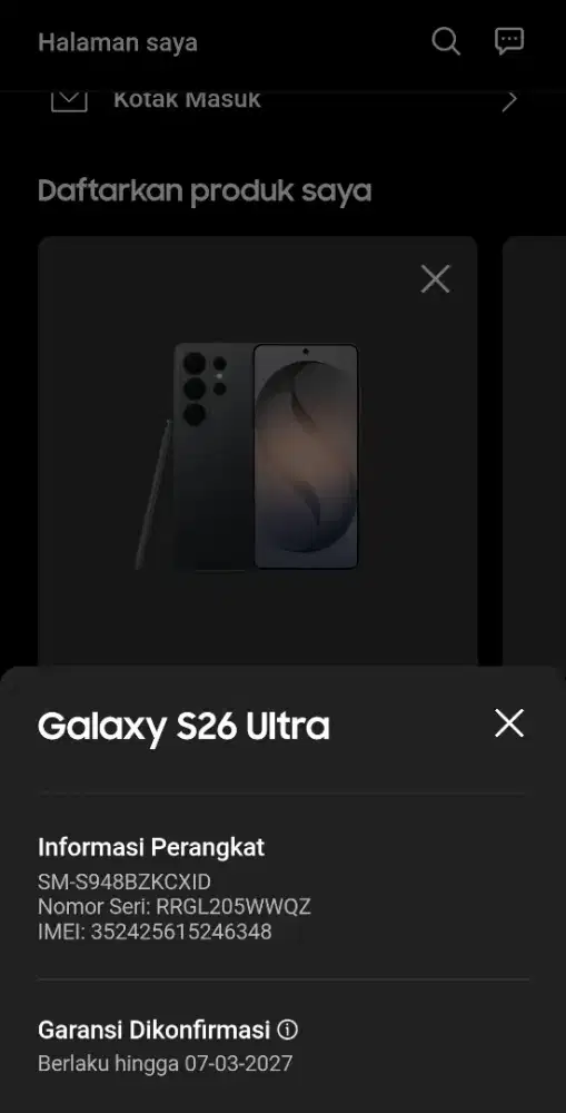 Samsung S25 Ultra 12gb/256gb pemakaian setahun